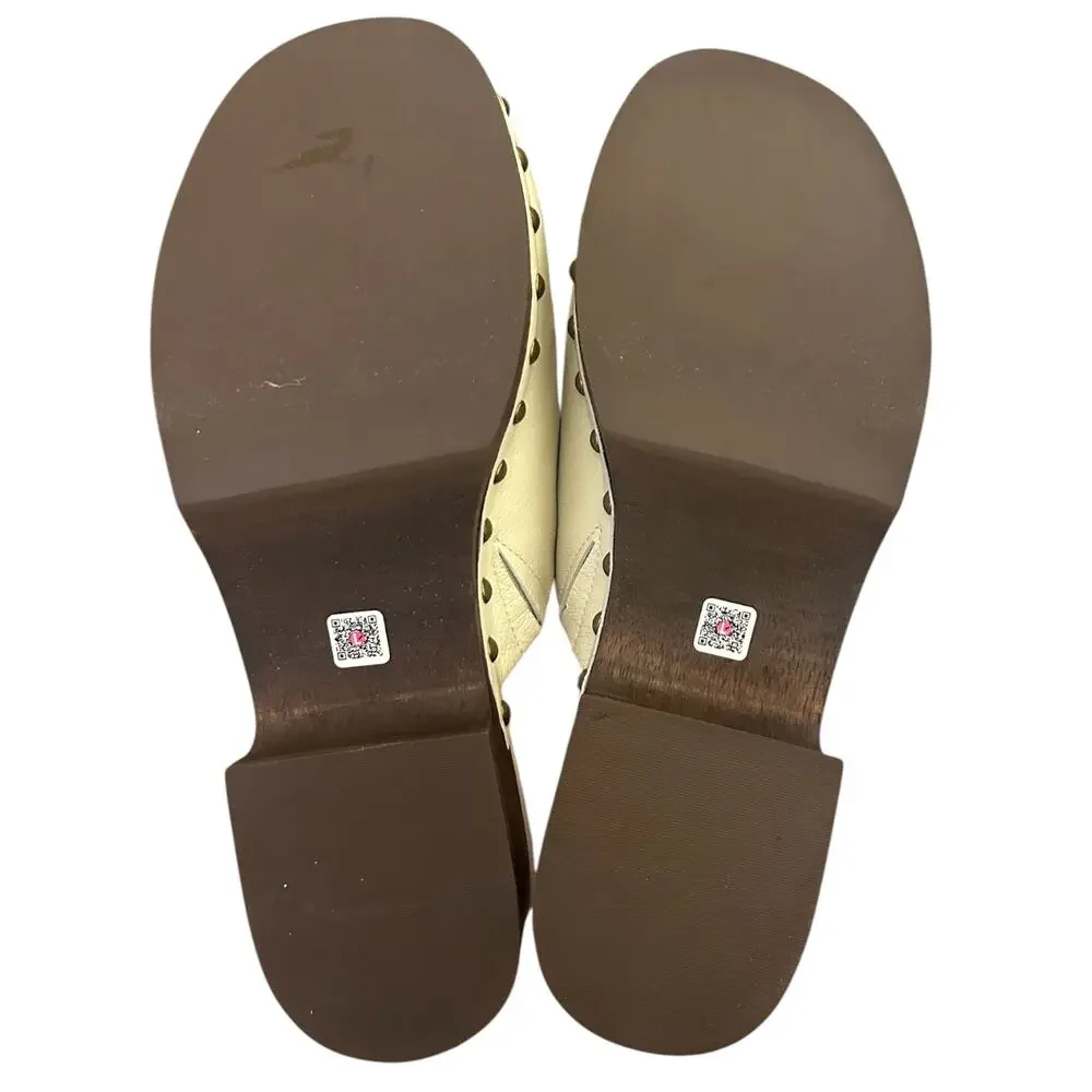 Larroudé Women's 'Zuzi Bit Mule' Leather Clog Slip-On Retro Ivory White Size 7.5 - Picture 13 of 15